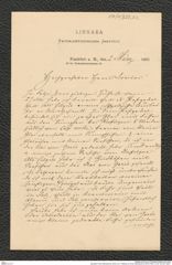 Nachlass Franz Steindachner, Brief von H. Maltzan an Franz Steindachner (02.03.1881), Inv.Nr. 323.02, Seite 1
